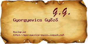 Gyorgyevics Győző névjegykártya